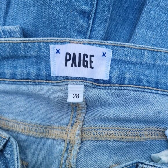 Paige Jeans Verdugo Ankle Stretch Skinny Mid Rise Light Distressed Pants Sz 28 - Picture 5 of 7